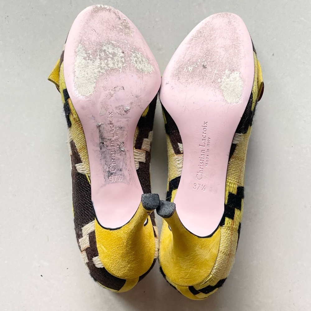 Christian Lacroix Leather Patterned Heels - Picture 4 of 8